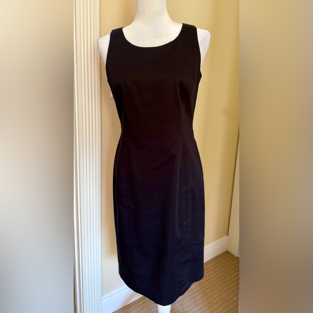 Kasper black sheath dress, size 6P, lined Like new!